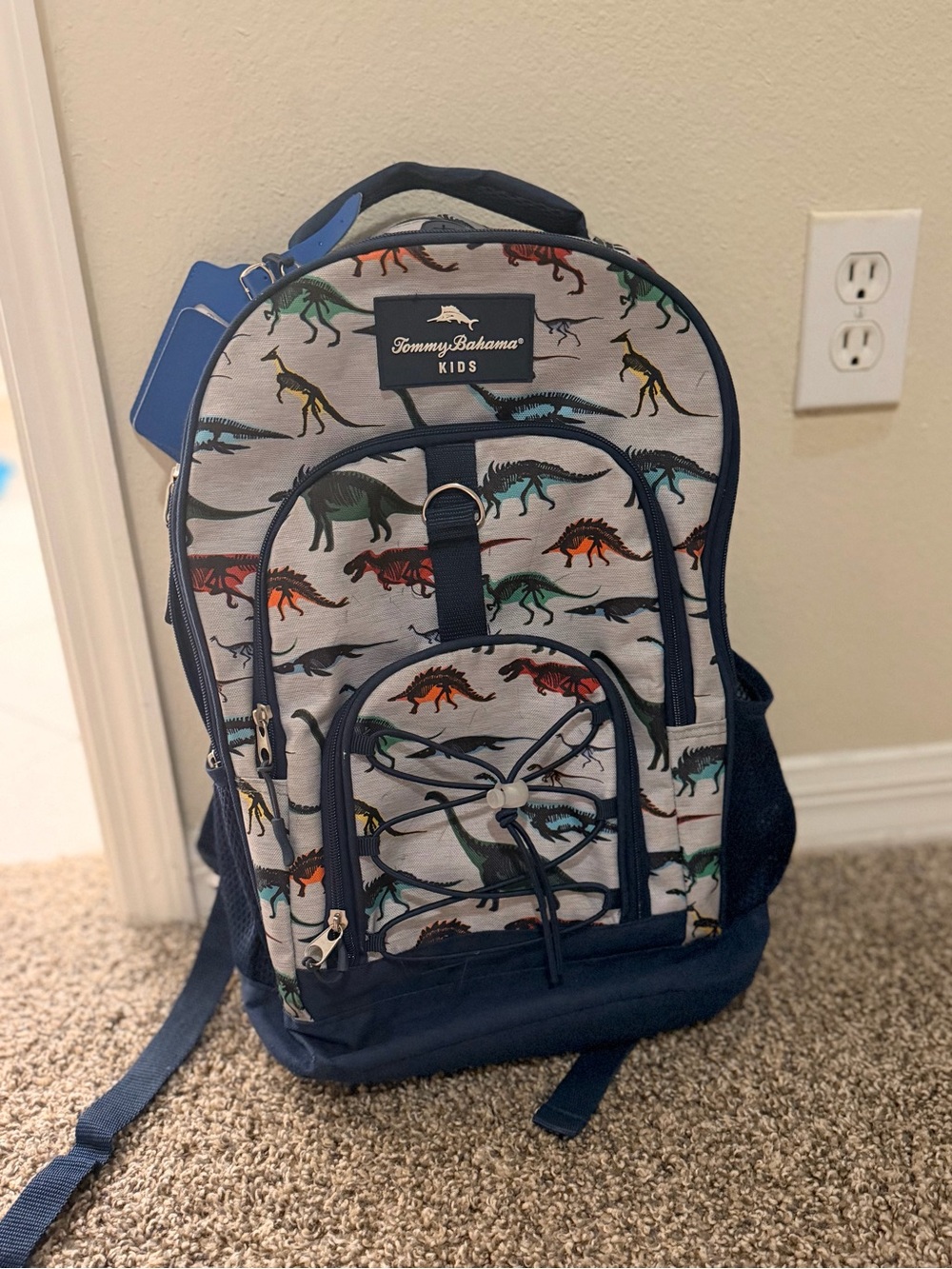 Tommy Bahama Kids Navy Multicolor Dinosaur Backpack